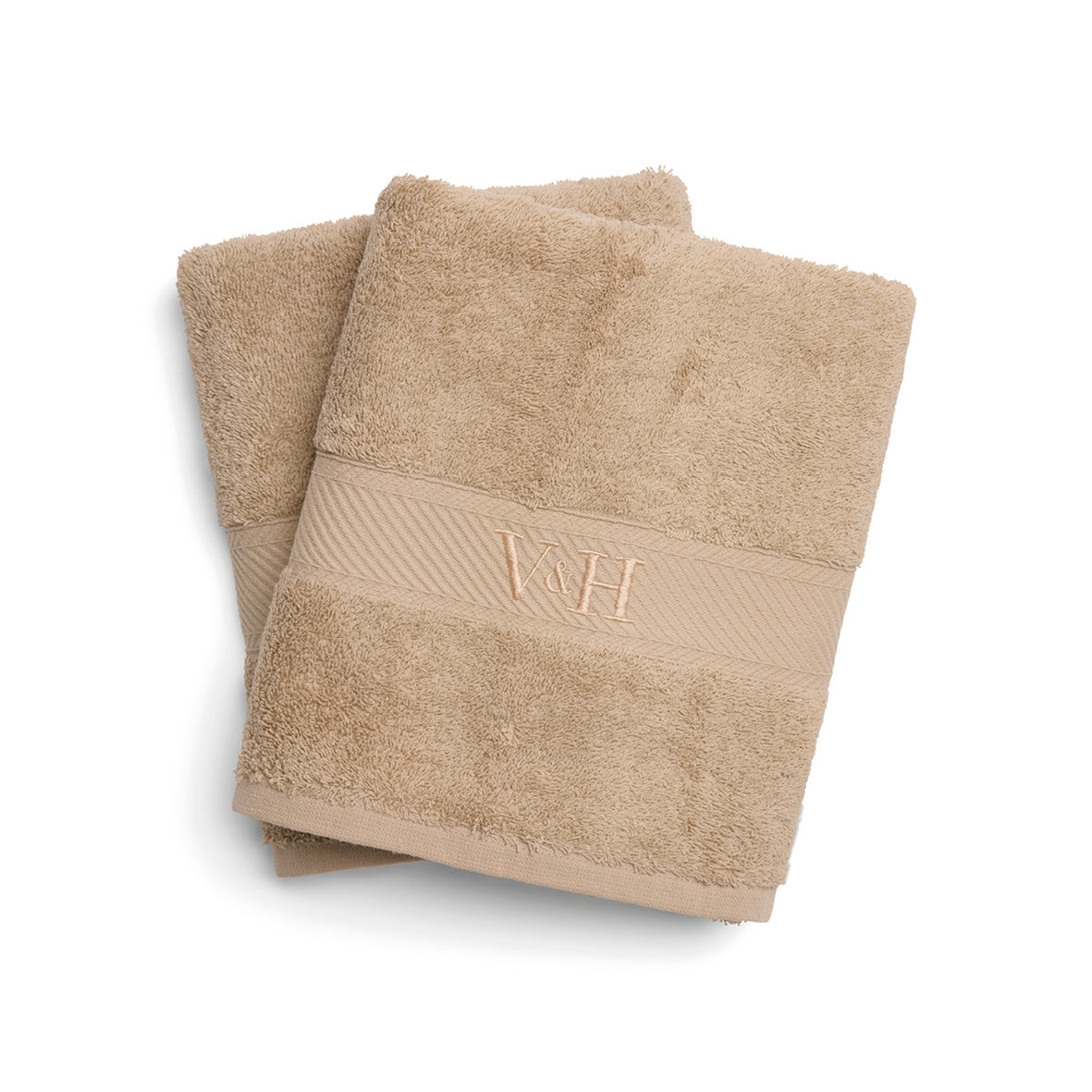 Hand towel combed cotton - Nuage - 2 x (50 x 100 cm) Taupe