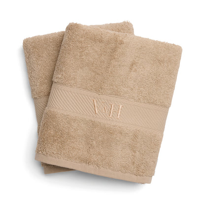Bath towel combed cotton - Nuage - 2 x (70 x 140 cm) Taupe