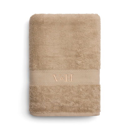 Bath towel combed cotton - Nuage - 100 x 150 cm Taupe