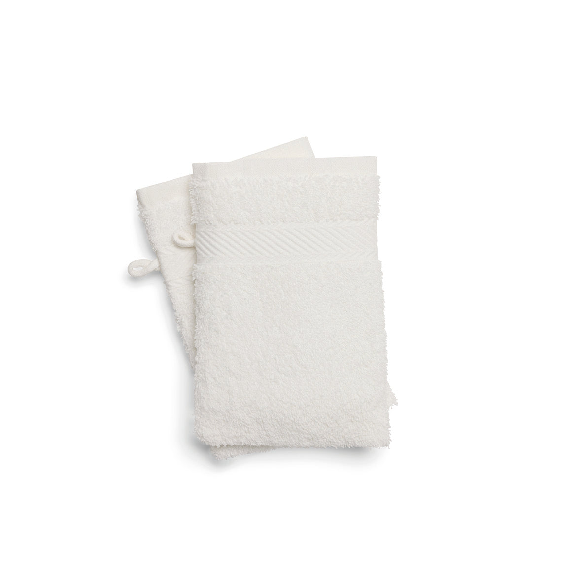 Washcloth combed cotton - Nuage - 2 x (15 x 21 cm) White