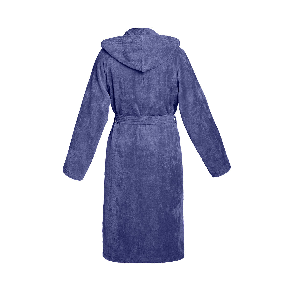 Hooded bathrobe velvet cotton - Uni Blue grey