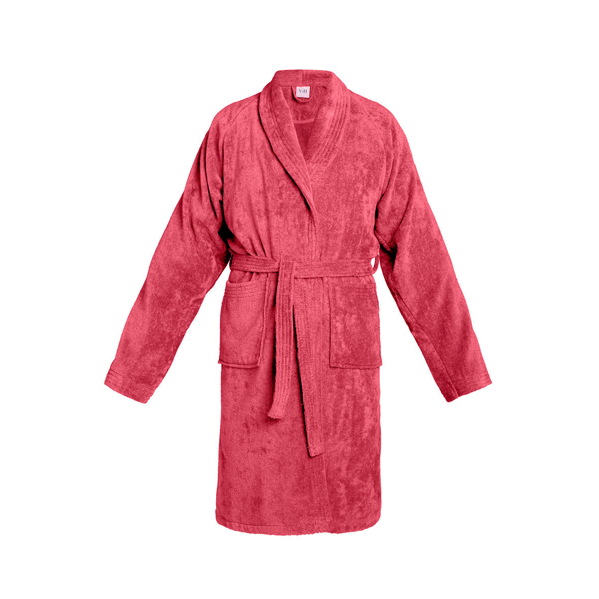 Bathrobe with shawl collar cotton velvet - Uni Blush pink