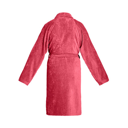 Bathrobe with shawl collar cotton velvet - Uni Blush pink