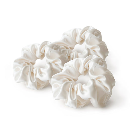 Large scrunchy silk - Ophéa White - D 11 cm