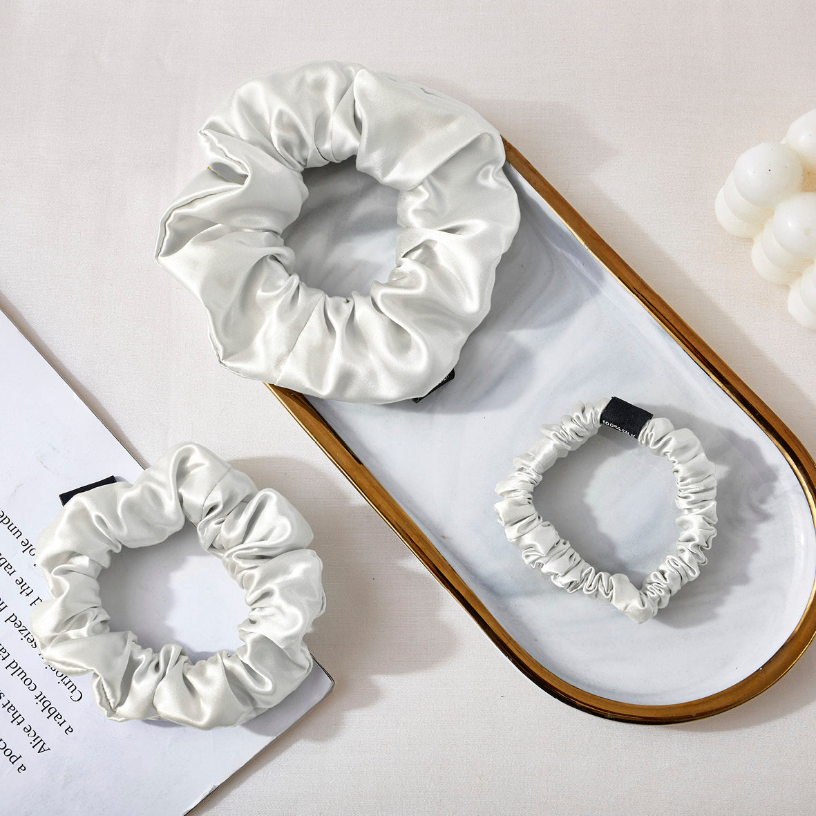 Skinny scrunchy silk - Iséa White - D 6 cm