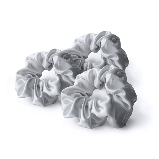 Large scrunchy silk - Ophéa Silver - D 11 cm