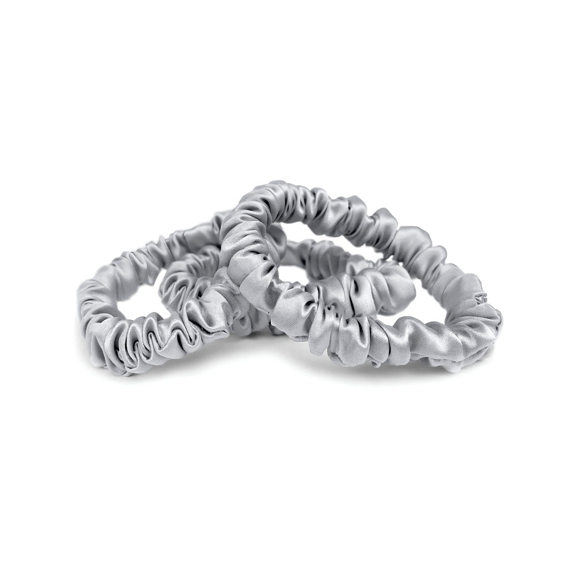Skinny scrunchy silk - Iséa Silver - D 6 cm
