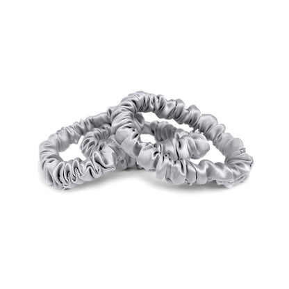 Skinny scrunchy silk - Iséa Silver - D 6 cm