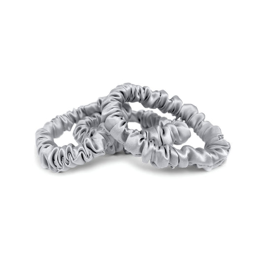 Skinny scrunchy silk - Iséa Silver - D 6 cm