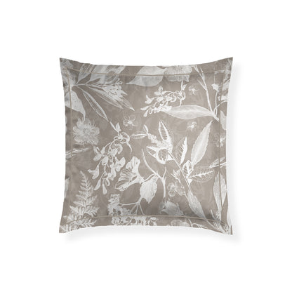 Pillowcase cotton satin - Toile de jouy Taupe