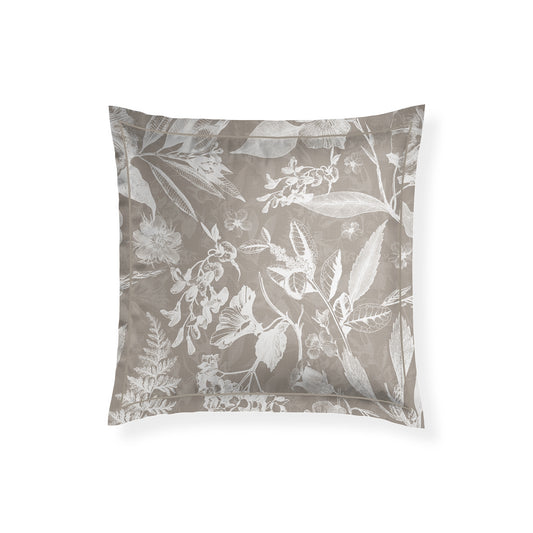 Pillowcase cotton satin - Toile de jouy Taupe