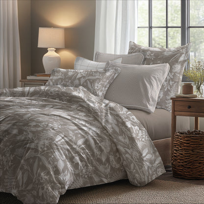 Pillowcase cotton satin - Toile de jouy Taupe