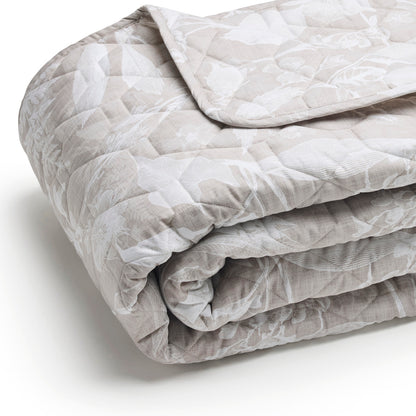Bedspread cotton satin - Toile de jouy Taupe - 220 x 250 cm