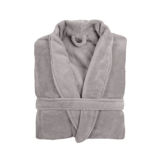 Robe de chambre polyester - Uni Gris clair