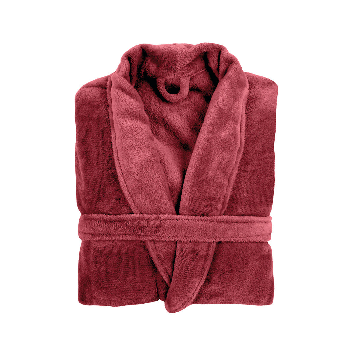 Robe de chambre polyester - Uni Rouge grenade