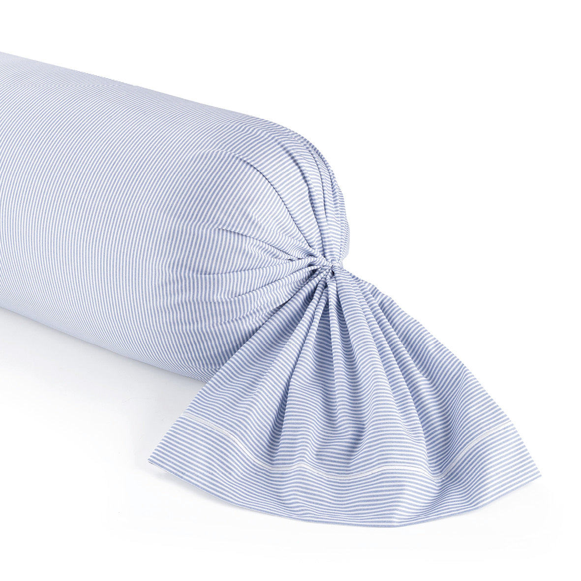 Pillowcase cotton satin - Lignes épurées White / Light blue