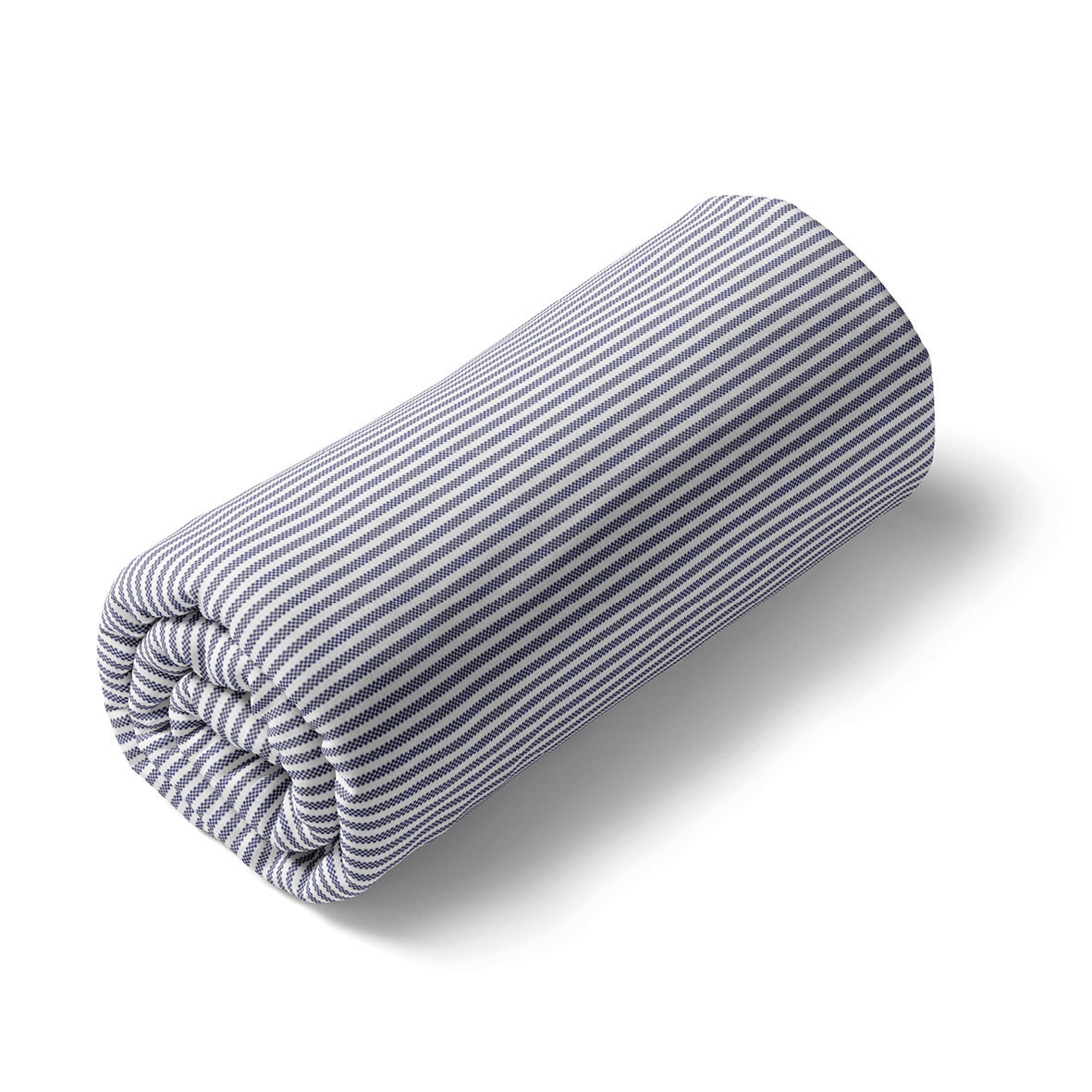 Fitted sheet cotton satin - Lignes épurées White / Light blue