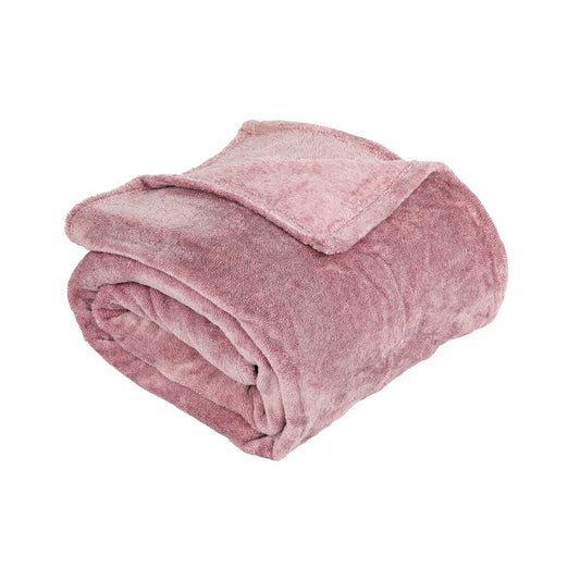 Plaid en polaire -  Rose - 130 x 170 cm