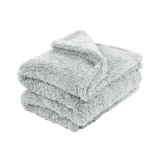 Plaid teddy -  Gris clair - 130 x 170 cm