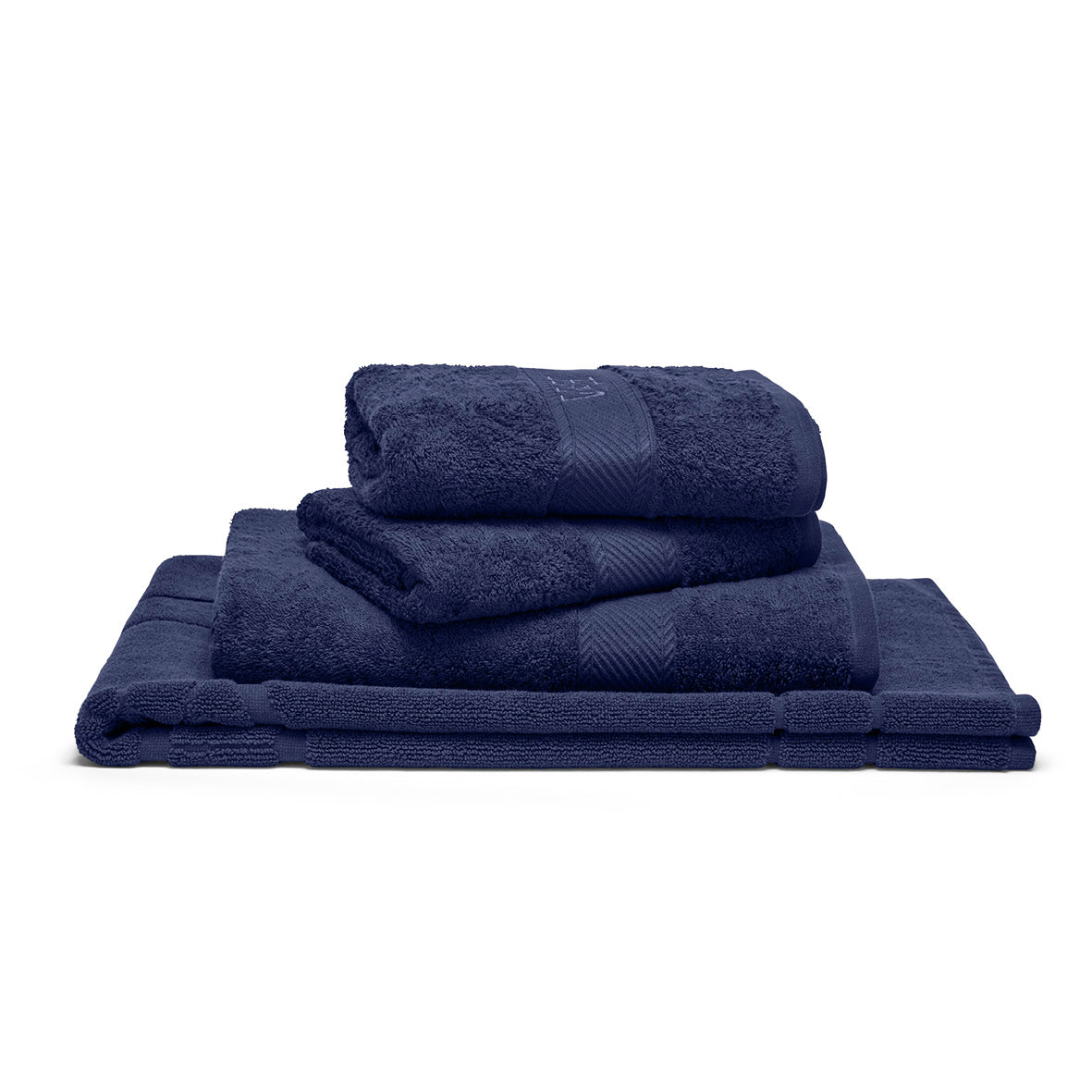 Complete bath linen set combed cotton - Nuage Navy blue
