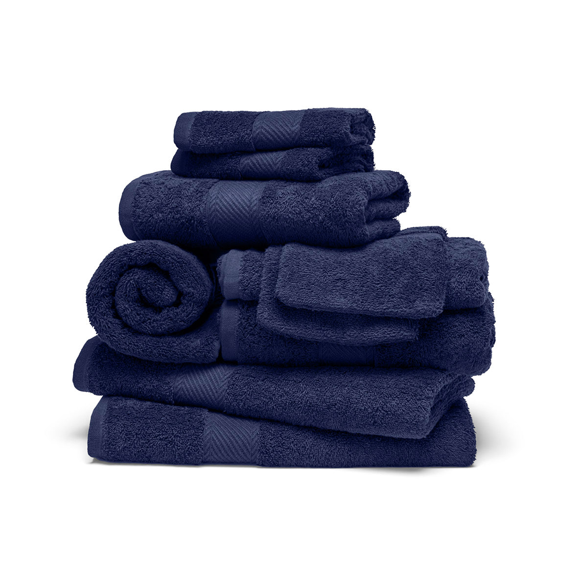 Complete bath linen set combed cotton - Nuage Navy blue