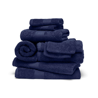 Complete bath linen set combed cotton - Nuage Navy blue