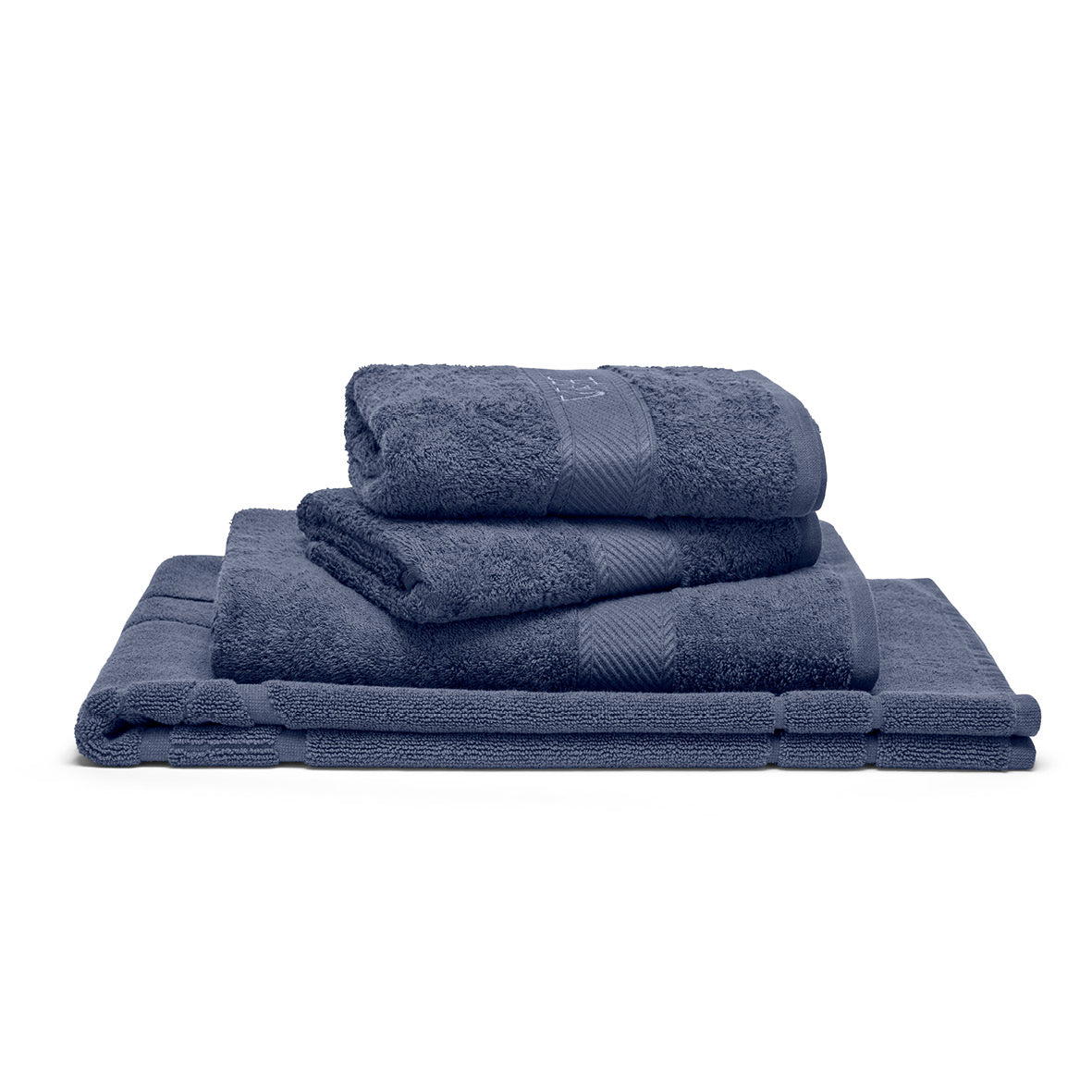 Complete bath linen set combed cotton - Nuage Blue grey