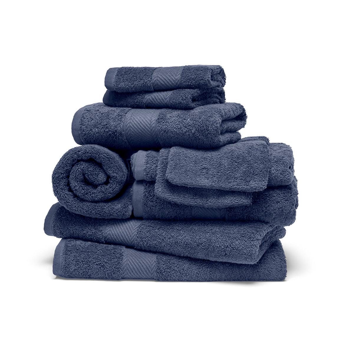 Complete bath linen set combed cotton - Nuage Blue grey