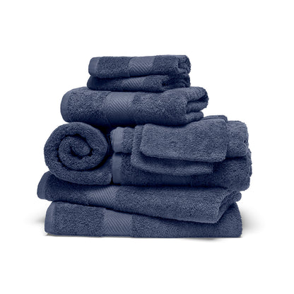 Complete bath linen set combed cotton - Nuage Blue grey