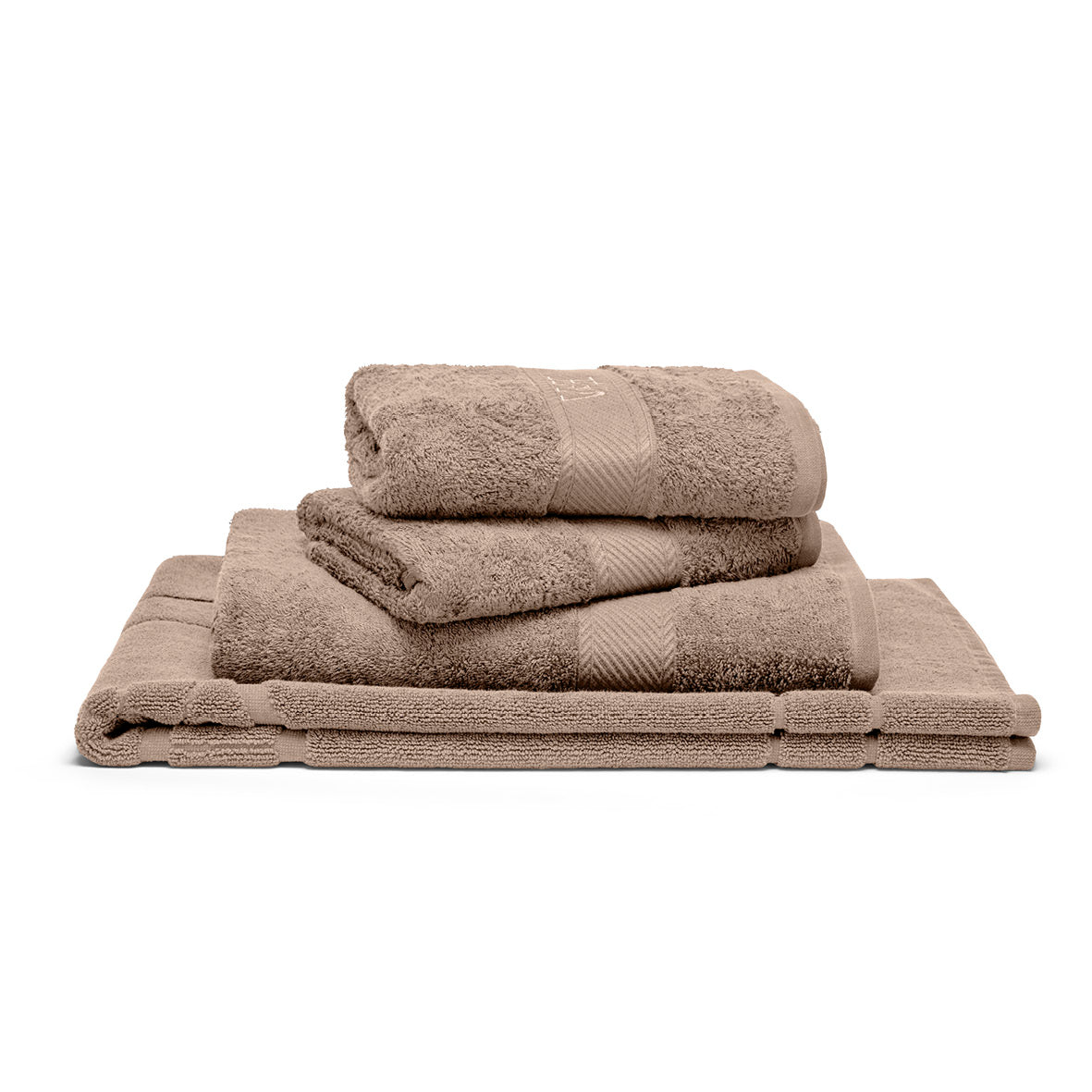 Complete bath linen set combed cotton - Nuage Brown