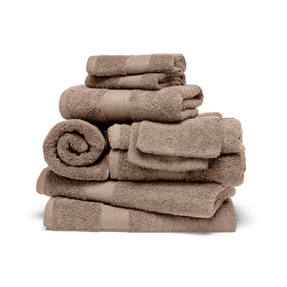 Complete bath linen set combed cotton - Nuage Brown