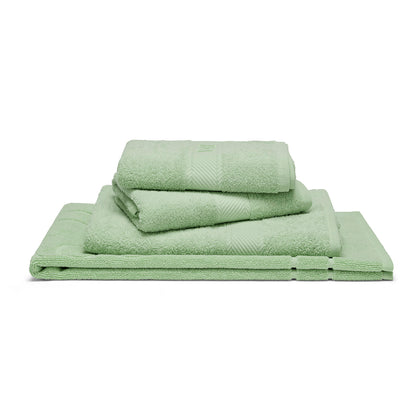 Complete bath linen set combed cotton - Nuage Meadow green