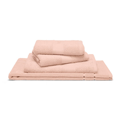 Complete bath linen set combed cotton - Nuage Salmon pink