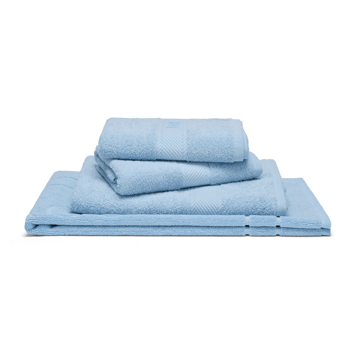 Complete bath linen set combed cotton - Nuage Powder blue