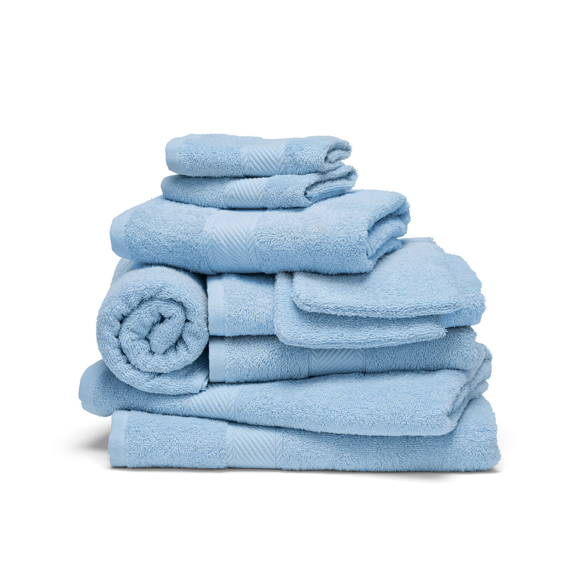 Complete bath linen set combed cotton - Nuage Powder blue