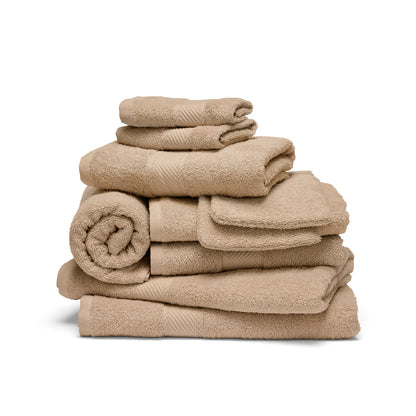 Complete bath linen set combed cotton - Nuage Taupe
