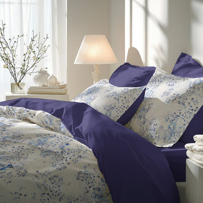 Duvet cover + pillowcase cotton percale - Douceur bleutée White
