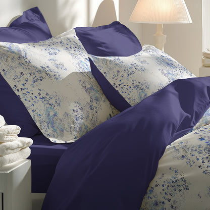 Duvet cover + pillowcase cotton percale - Douceur bleutée White