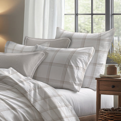 Duvet cover + pillowcase cotton satin - Amandine Taupe