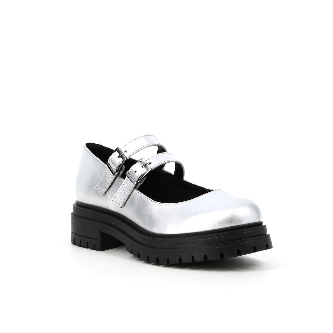 Derbies en cuir Pixel Argent