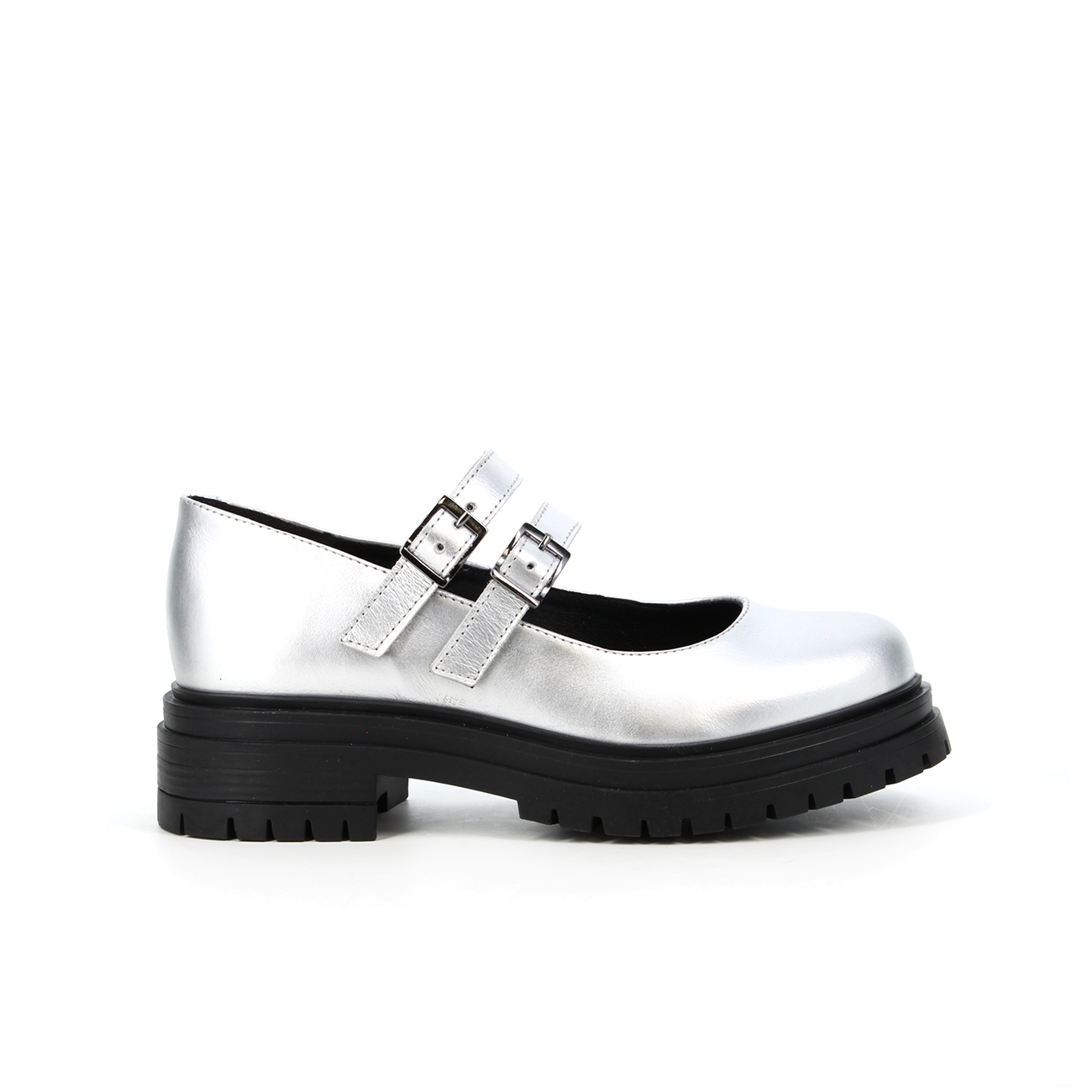 Derbies en cuir Pixel Argent