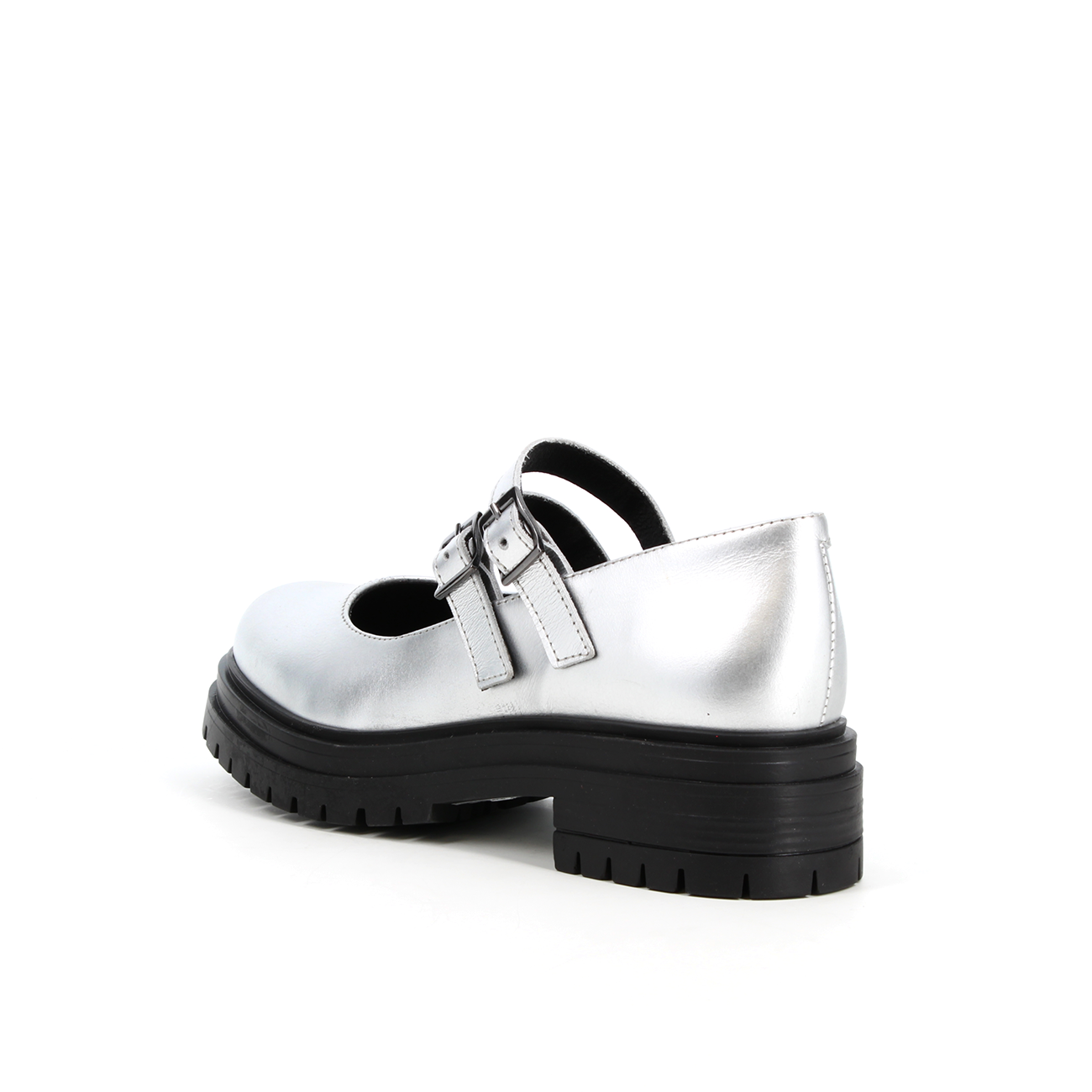 Derbies en cuir Pixel Argent