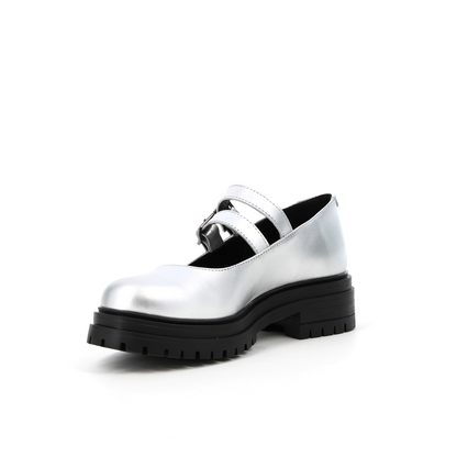 Derbies en cuir Pixel Argent
