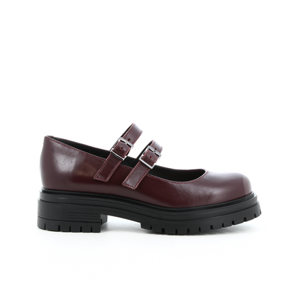 Derbies en cuir Pixel Bordeaux