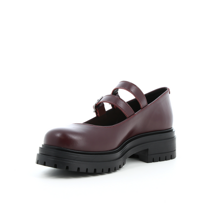 Derbies en cuir Pixel Bordeaux