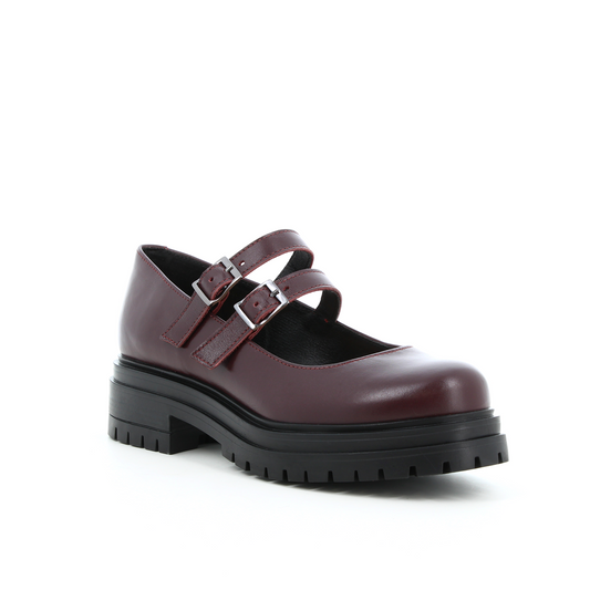 Derbies en cuir Pixel Bordeaux