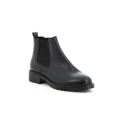 Boots en cuir Flamme Noir