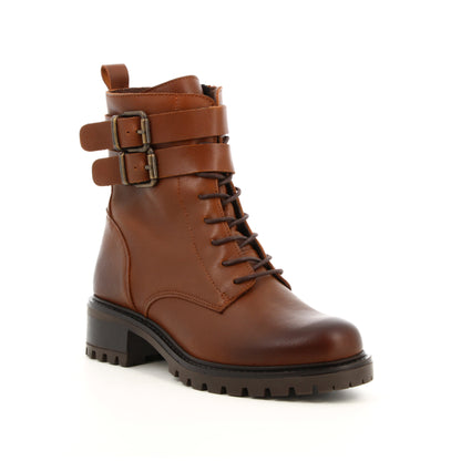 Boots en cuir Flèche Cognac