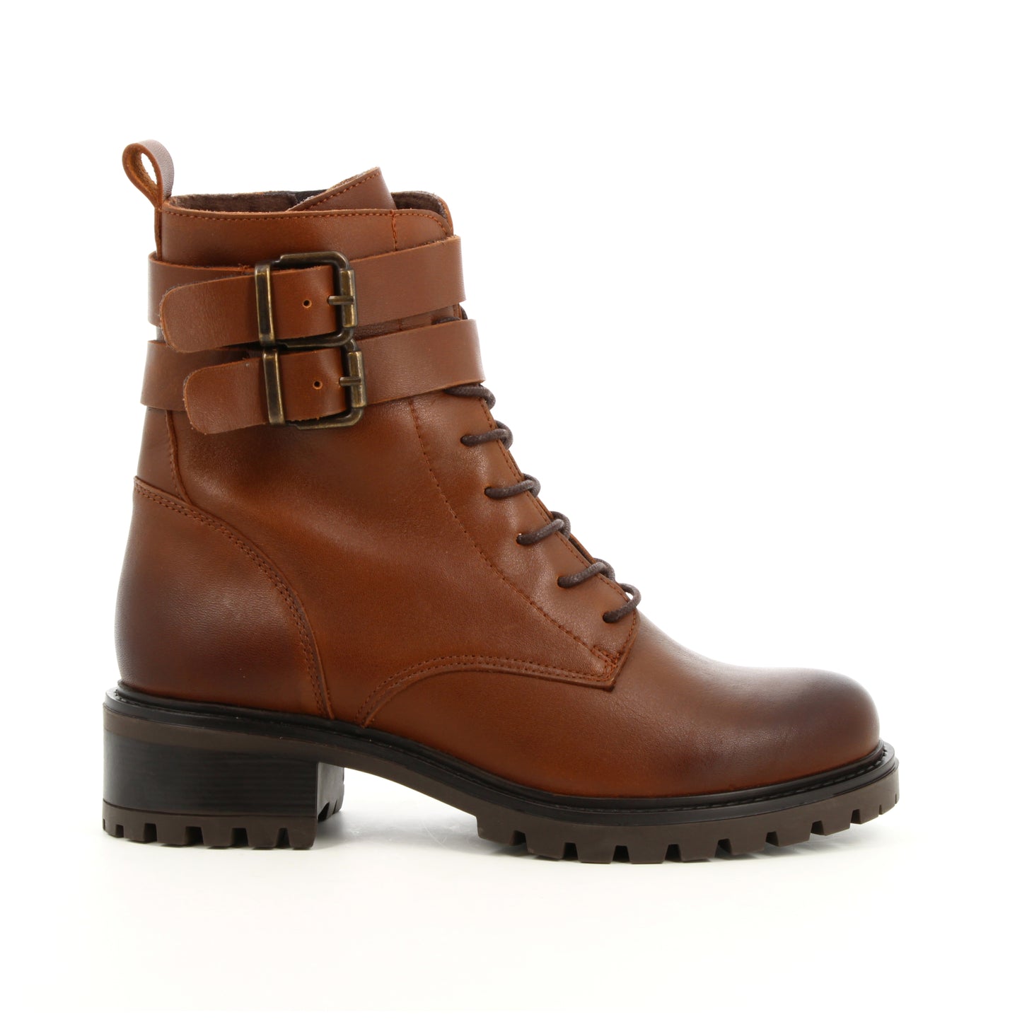 Boots en cuir Flèche Cognac