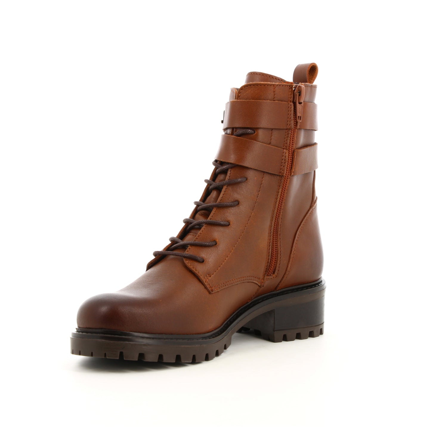 Boots en cuir Flèche Cognac
